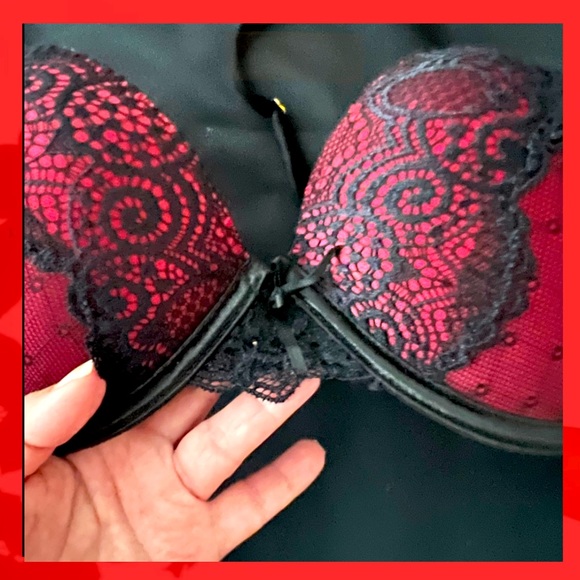 New! SPREE INTIMATES padded BRA 36C. Burgundy with black lace. - Picture 3 of 5